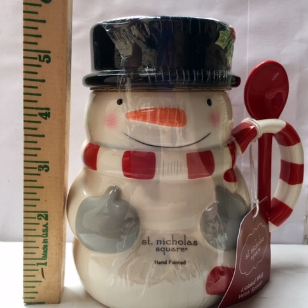 st Nicholas square Snowman Mug w/Lid and Spoon - Picture 2 of 6